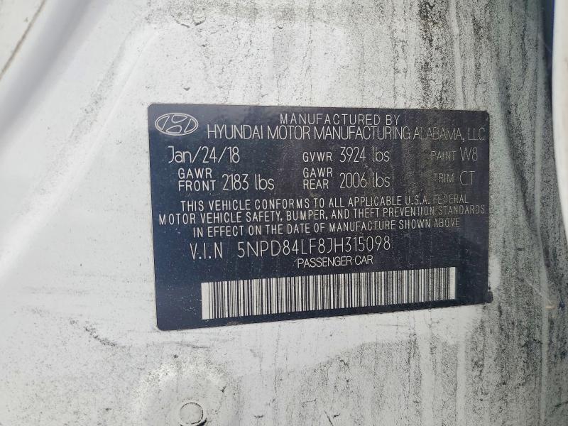 Продаж на аукціоні авто 2018 Hyundai Elantra, vin: 5NPD84LF8JH315098, номер лоту: 64975316