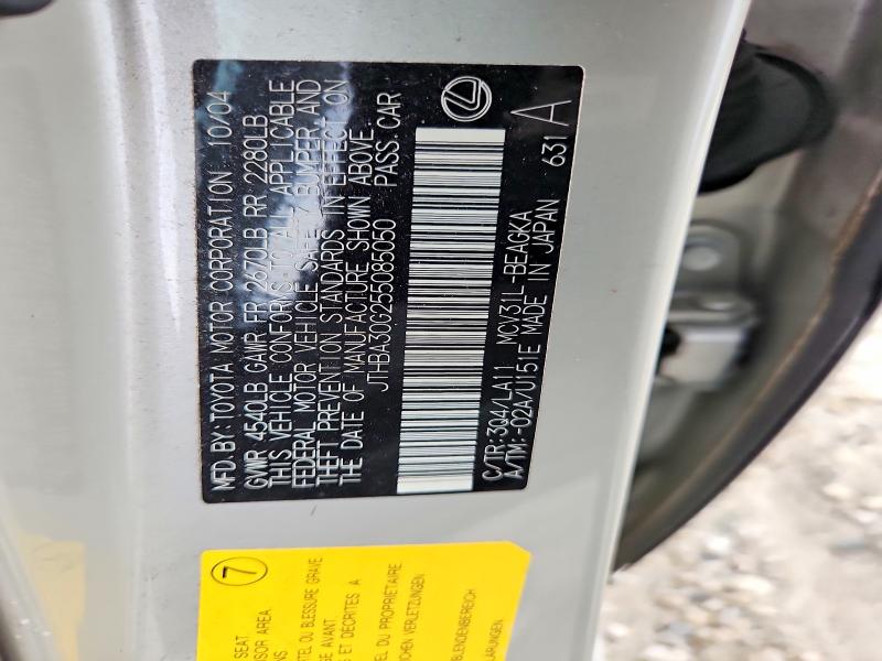 Aukcja sprzedaży 2005 Lexus Es, vin: JTHBA30G255085050, numer aukcji: 66564406