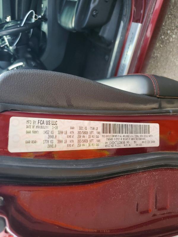Продажа на аукционе авто 2018 Dodge Durango, vin: 1C4SDHCT3JC290106, номер лота: 64738976