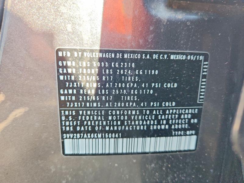 Продажа на аукционе авто 2019 Volkswagen Tiguan, vin: 3VV2B7AX6KM150641, номер лота: 66437866