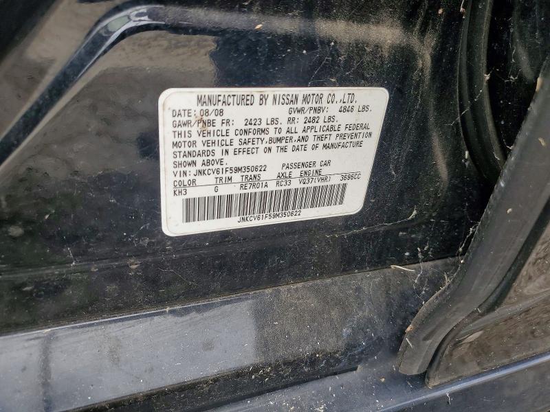 63827886 :رقم المزاد ، JNKCV61F59M350622 vin ، 2009 Infiniti G37 Sedan مزاد بيع