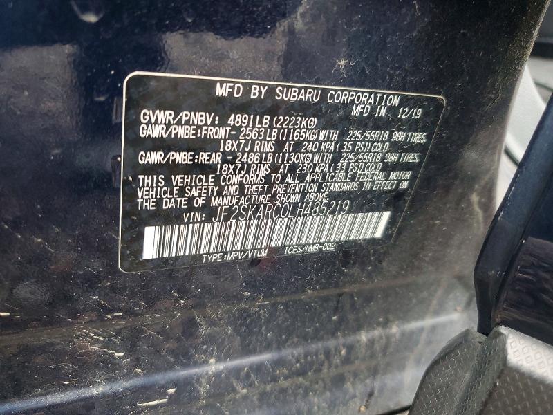 Aukcja sprzedaży 2020 Subaru Forester, vin: JF2SKARC0LH485219, numer aukcji: 65678586
