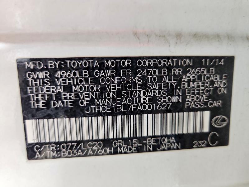Aukcja sprzedaży 2015 Lexus Gs, vin: JTHCE1BL7FA001627, numer aukcji: 65655406