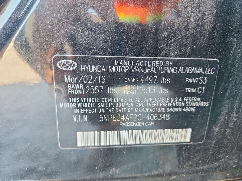 Aukcja sprzedaży 2016 Hyundai Sonata, vin: 5NPE34AF2GH406348, numer aukcji: 65839546