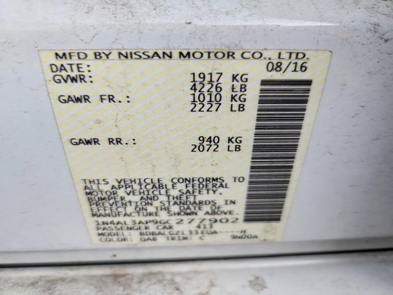 Продажа на аукционе авто 2016 Nissan Altima, vin: 1N4AL3AP9GC277902, номер лота: 64433626
