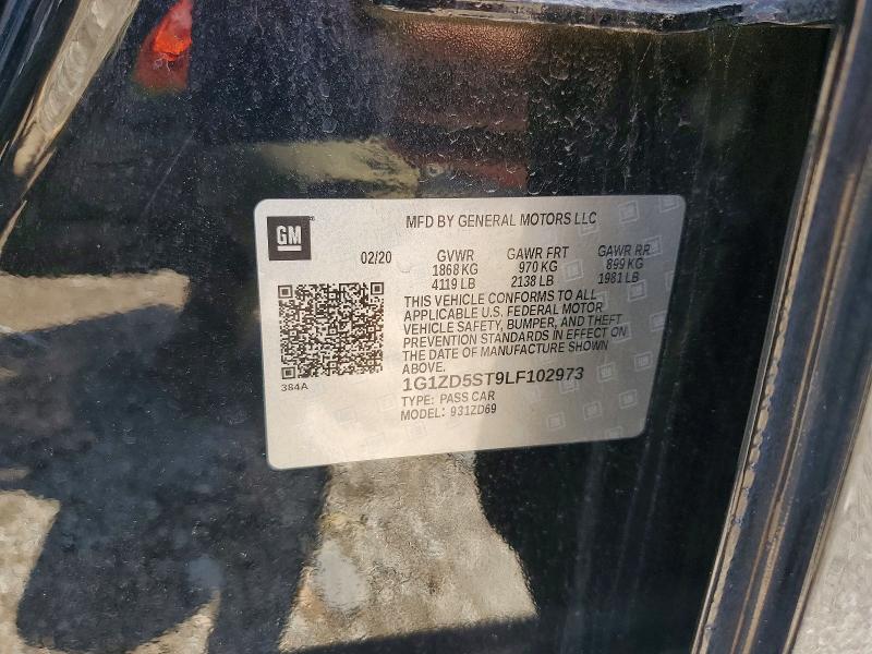 63839316 :رقم المزاد ، 1G1ZD5ST9LF102973 vin ، 2020 Chevrolet Malibu مزاد بيع