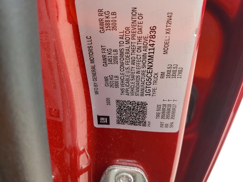 Aukcja sprzedaży 2021 Gmc Canyon, vin: 1GTG5CENXM1147836, numer aukcji: 67468436