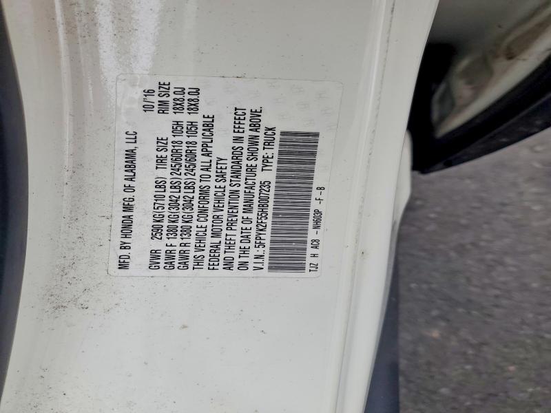 Продаж на аукціоні авто 2017 Honda Ridgeline, vin: 5FPYK2F55HB007235, номер лоту: 65319506
