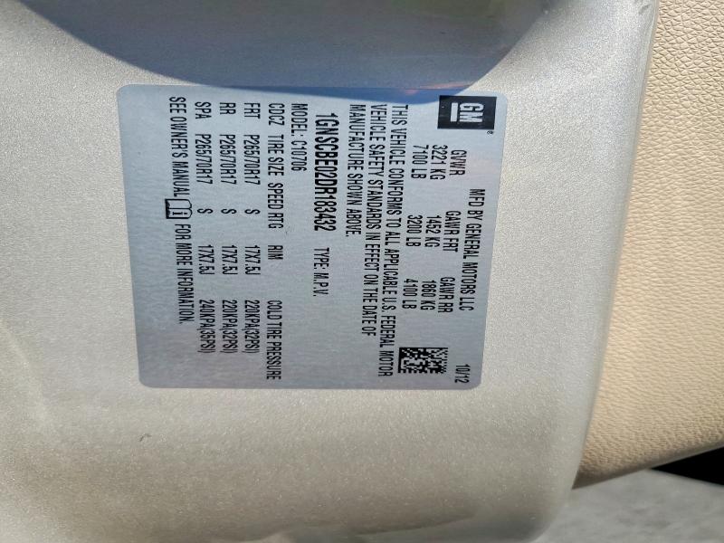 66022876 :رقم المزاد ، 1GNSCBE02DR183432 vin ، 2013 Chevrolet Tahoe مزاد بيع