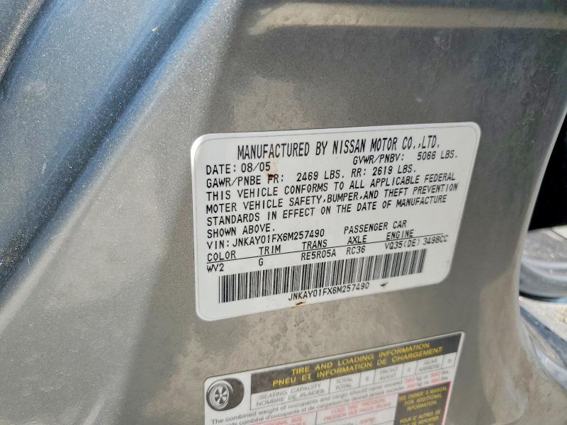 Aukcja sprzedaży 2006 Infiniti M35, vin: JNKAY01FX6M257490, numer aukcji: 64500486