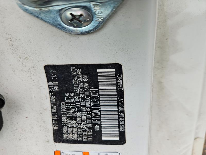 65399016 :رقم المزاد ، JF1ZCAC17D2600314 vin ، 2013 Subaru Brz مزاد بيع