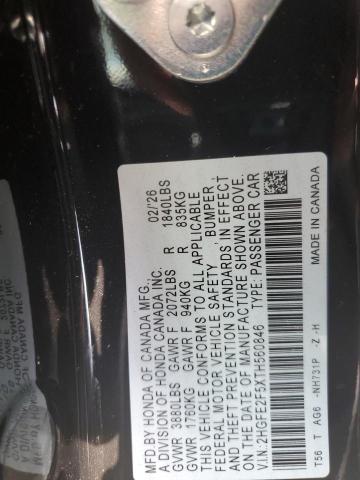 Продаж на аукціоні авто 2026 Honda Civic, vin: 2HGFE2F5XTH560846, номер лоту: 64593866