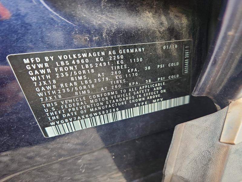 Продаж на аукціоні авто 2016 Volkswagen Tiguan, vin: WVGBV7AX6GW583286, номер лоту: 67037926