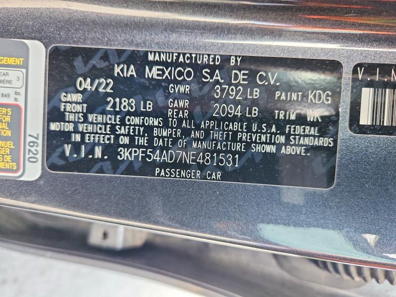 Продаж на аукціоні авто 2022 Kia Forte, vin: 3KPF54AD7NE481531, номер лоту: 66262606