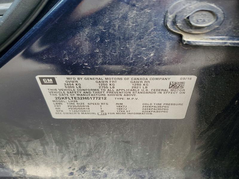 Aukcja sprzedaży 2017 Gmc Terrain, vin: 2GKFLTE32H6177212, numer aukcji: 66422896