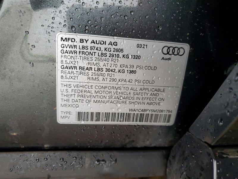 Aukcja sprzedaży 2024 Audi Sq5, vin: WA1C4BFY5M2081754, numer aukcji: 63860556