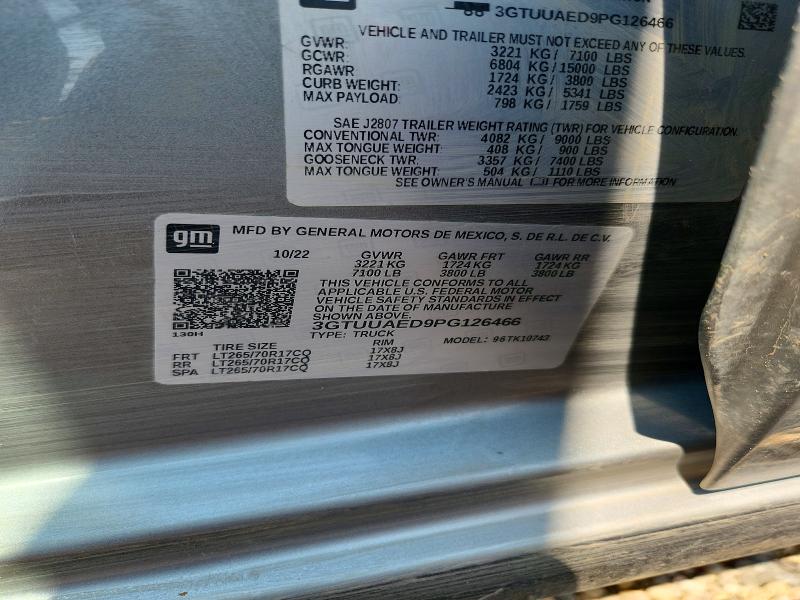 64415146 :رقم المزاد ، 3GTUUAED9PG126466 vin ، 2023 Gmc Sierra مزاد بيع