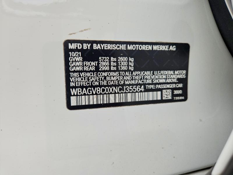 Aukcja sprzedaży 2022 Bmw M850xi, vin: WBAGV8C0XNCJ35564, numer aukcji: 65395976