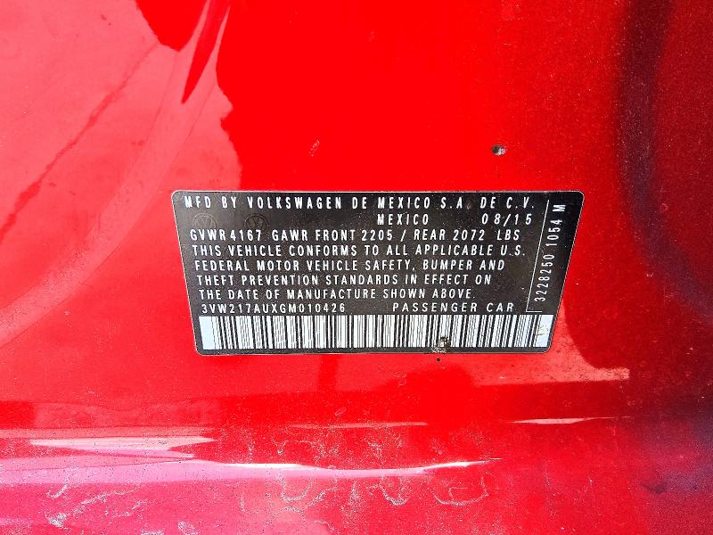 65384426 :رقم المزاد ، 3VW217AUXGM010426 vin ، 2016 Volkswagen Golf مزاد بيع