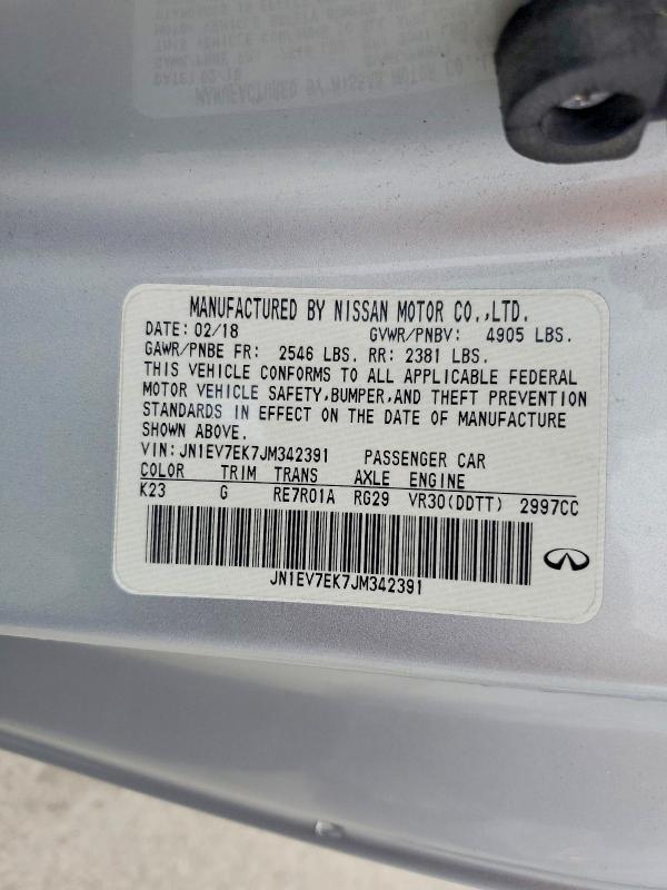 Продаж на аукціоні авто 2018 Infiniti Q60, vin: JN1EV7EK7JM342391, номер лоту: 63920066