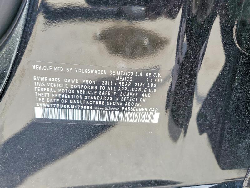 Продаж на аукціоні авто 2019 Volkswagen Jetta, vin: 3VW6T7BU0KM179664, номер лоту: 65278416