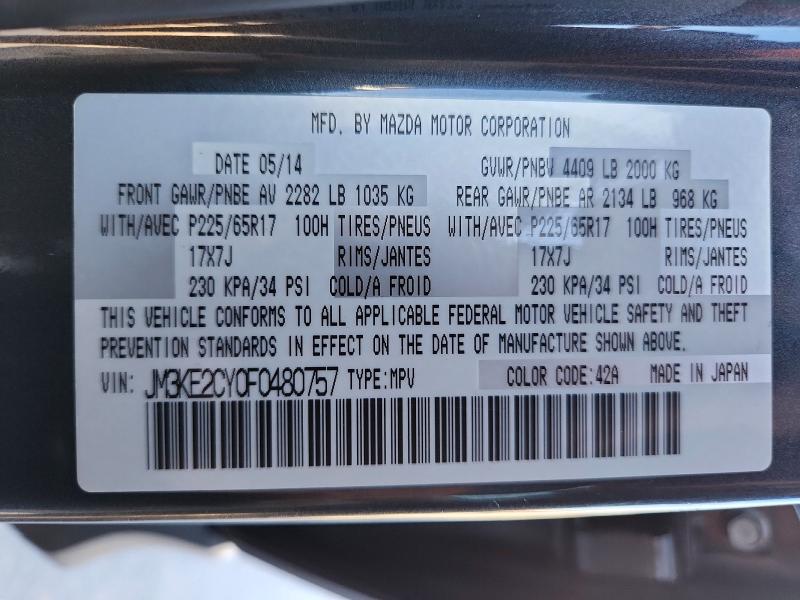 Aukcja sprzedaży 2015 Mazda Cx-5, vin: JM3KE2CY0F0480757, numer aukcji: 65277166