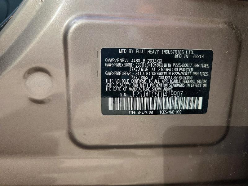 Aukcja sprzedaży 2014 Subaru Forester, vin: JF2SJAEC5EH419907, numer aukcji: 64108666