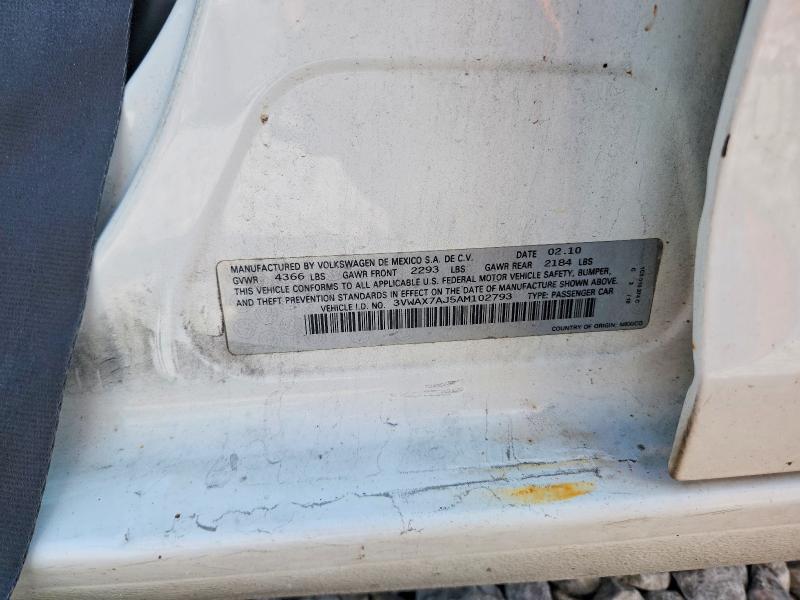 Продаж на аукціоні авто 2010 Volkswagen Jetta, vin: 3VWAX7AJ5AM102793, номер лоту: 65396376