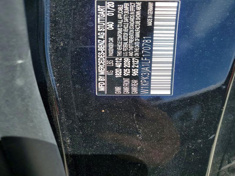 63483976 :رقم المزاد ، W1KPK3JA1LF170781 vin ، 2020 Mercedes-benz Slc مزاد بيع