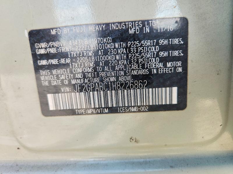 Продажа на аукционе авто 2017 Subaru Crosstrek, vin: JF2GPABC1H8226862, номер лота: 63697806