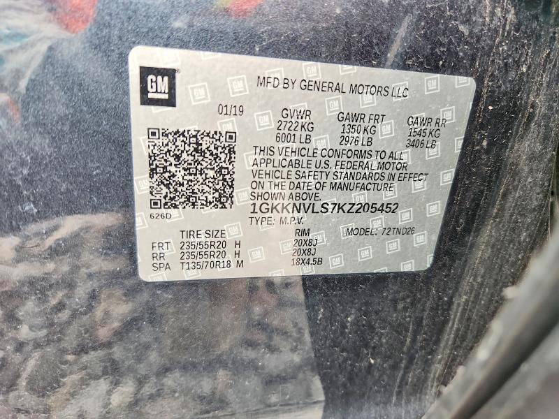 Aukcja sprzedaży 2019 Gmc Acadia, vin: 1GKKNVLS7KZ205452, numer aukcji: 63753436