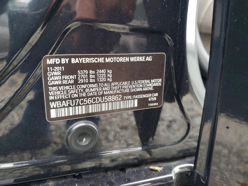 Aukcja sprzedaży 2012 Bmw 535, vin: WBAFU7C56CDU58862, numer aukcji: 63738326