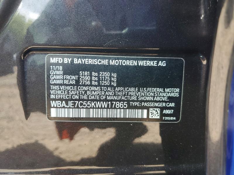 Aukcja sprzedaży 2019 Bmw 540, vin: WBAJE7C55KWW17865, numer aukcji: 64340496