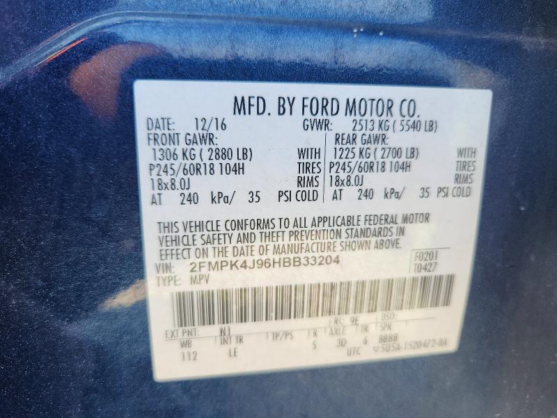 Aukcja sprzedaży 2017 Ford Edge, vin: 2FMPK4J96HBB33204, numer aukcji: 64465466