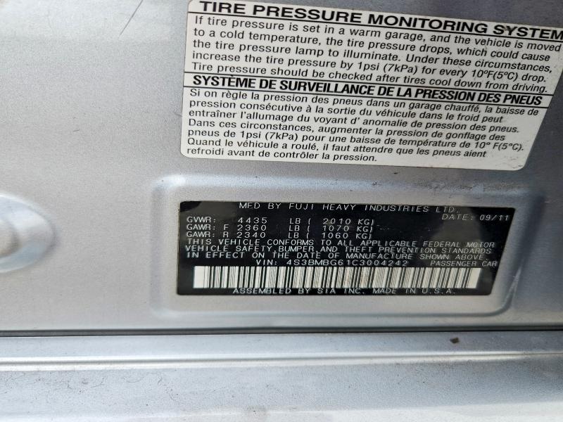 65218716 :رقم المزاد ، 4S3BMBG61C3004242 vin ، 2012 Subaru Legacy مزاد بيع