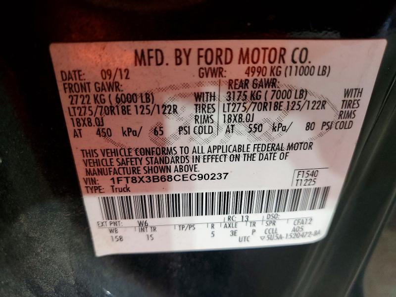 Aukcja sprzedaży 2012 Ford F350, vin: 1FT8X3B68CEC90237, numer aukcji: 64143036
