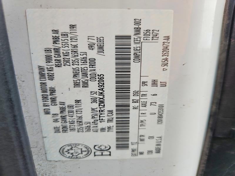 Aukcja sprzedaży 2018 Ford Transit, vin: 1FTYR1ZMXJKA92065, numer aukcji: 64930566