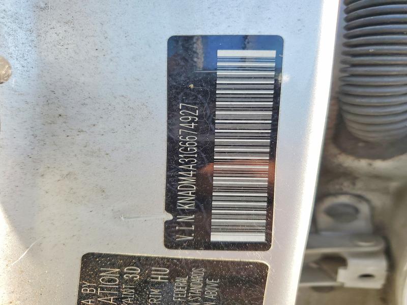 63365446 :رقم المزاد ، KNADM4A31G6674927 vin ، 2016 Kia Rio مزاد بيع