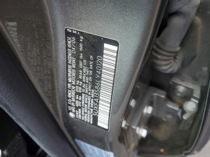Продаж на аукціоні авто 2006 Bmw X5, vin: 5UXFA13586LY40120, номер лоту: 65701916
