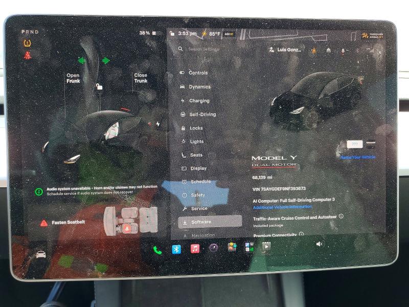 61979016 :رقم المزاد ، 7SAYGDEF9NF393673 vin ، 2022 Tesla Model Y مزاد بيع