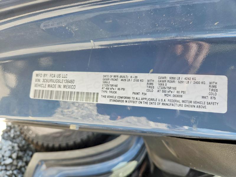 Продаж на аукціоні авто 2020 Ram Promaster 3500, vin: 3C6URVJG6LE136460, номер лоту: 64734636