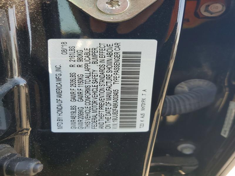 2019 Acura Tlx მანქანა იყიდება აუქციონზე, vin: 19UUB2F46KA003405, აუქციონის ნომერი: 64453516