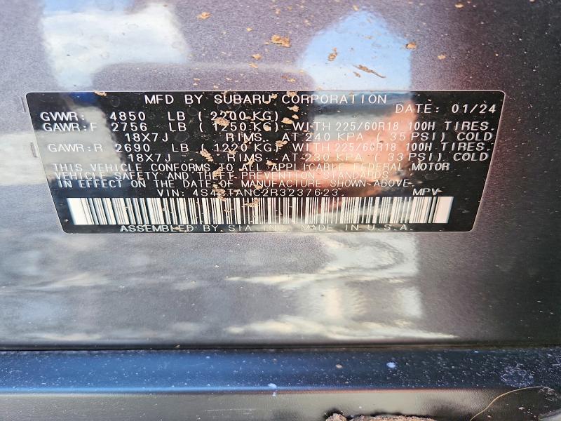 Aukcja sprzedaży 2024 Subaru Outback, vin: 4S4BTANC2R3237623, numer aukcji: 66756636