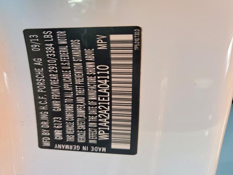 65038556 :رقم المزاد ، WP1AA2A21ELA04110 vin ، 2014 Porsche Cayenne مزاد بيع
