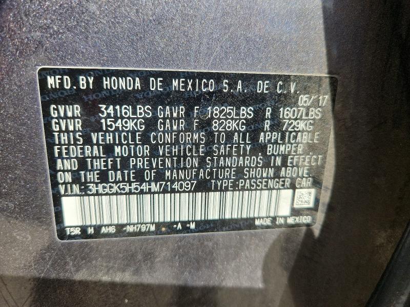2017 Honda Fit მანქანა იყიდება აუქციონზე, vin: 3HGGK5H54HM714097, აუქციონის ნომერი: 66068216
