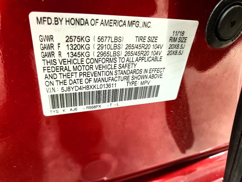 Продажа на аукционе авто 2019 Acura Mdx, vin: 5J8YD4H8XKL013611, номер лота: 66182796
