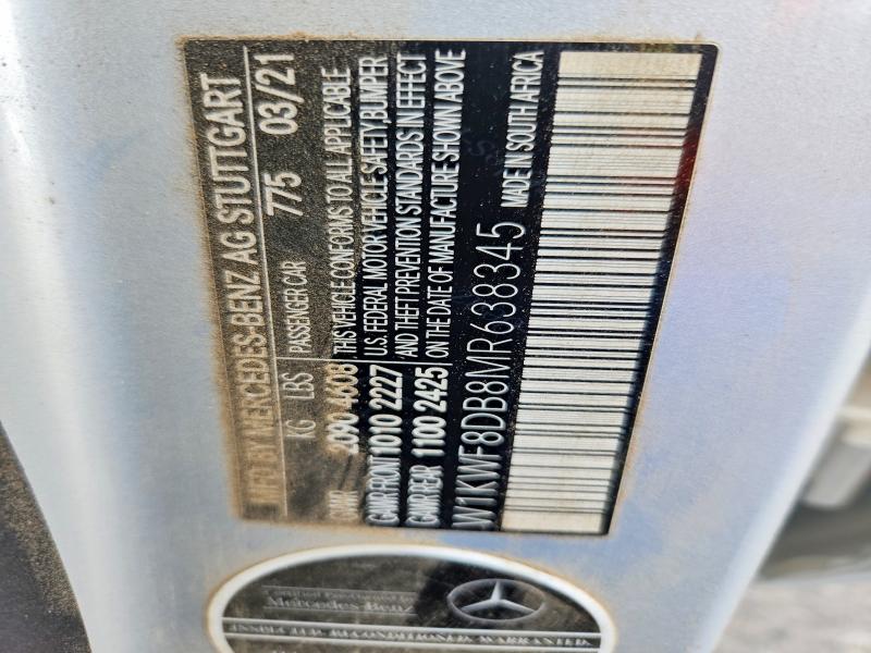 66780236 :رقم المزاد ، W1KWF8DB8MR638345 vin ، 2021 Mercedes-benz C مزاد بيع