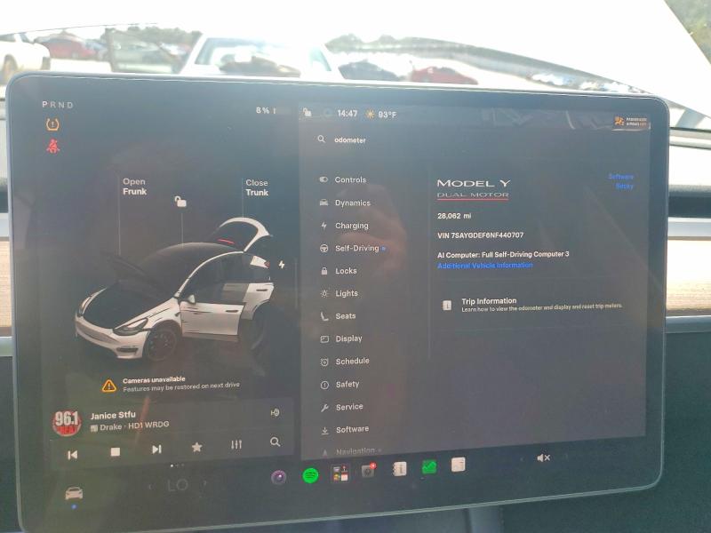 Aukcja sprzedaży 2022 Tesla Model Y, vin: 7SAYGDEF6NF440707, numer aukcji: 66254456