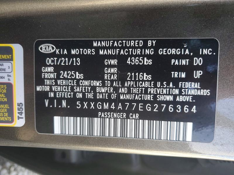 65362906 :رقم المزاد ، 5XXGM4A77EG276364 vin ، 2014 Kia Optima مزاد بيع