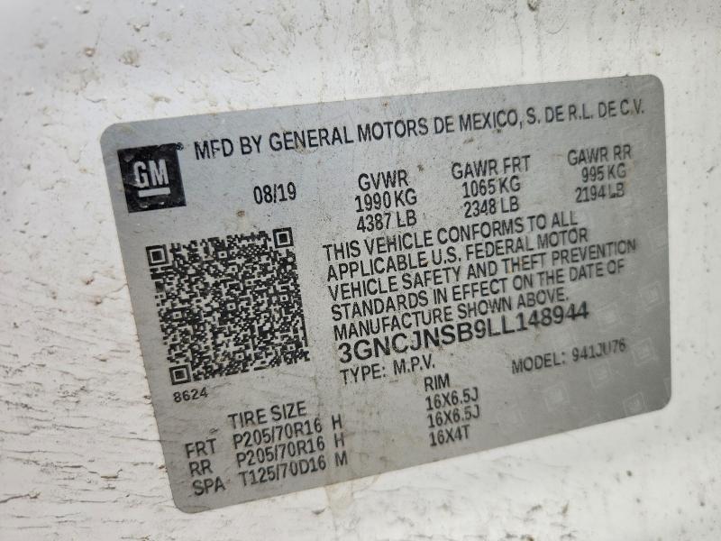 66968416 :رقم المزاد ، 3GNCJNSB9LL148944 vin ، 2020 Chevrolet Trax مزاد بيع